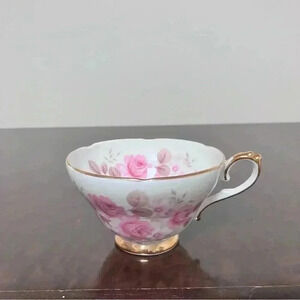Vintage Grannycore Royal Sutherland England Teacup Pink and White Flowers